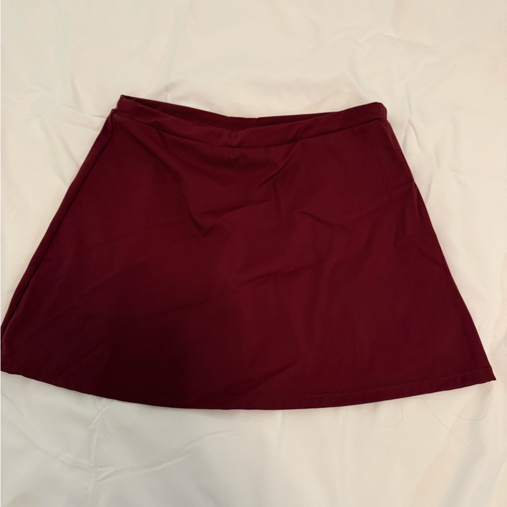 Burgundy A-Line Mini Skirt